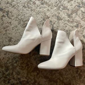 Steve Madden White Leather Rookie Bootie